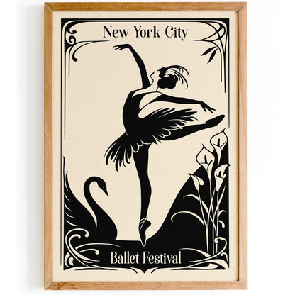 NYC Ballet Festival Art Deco Vintage Poster