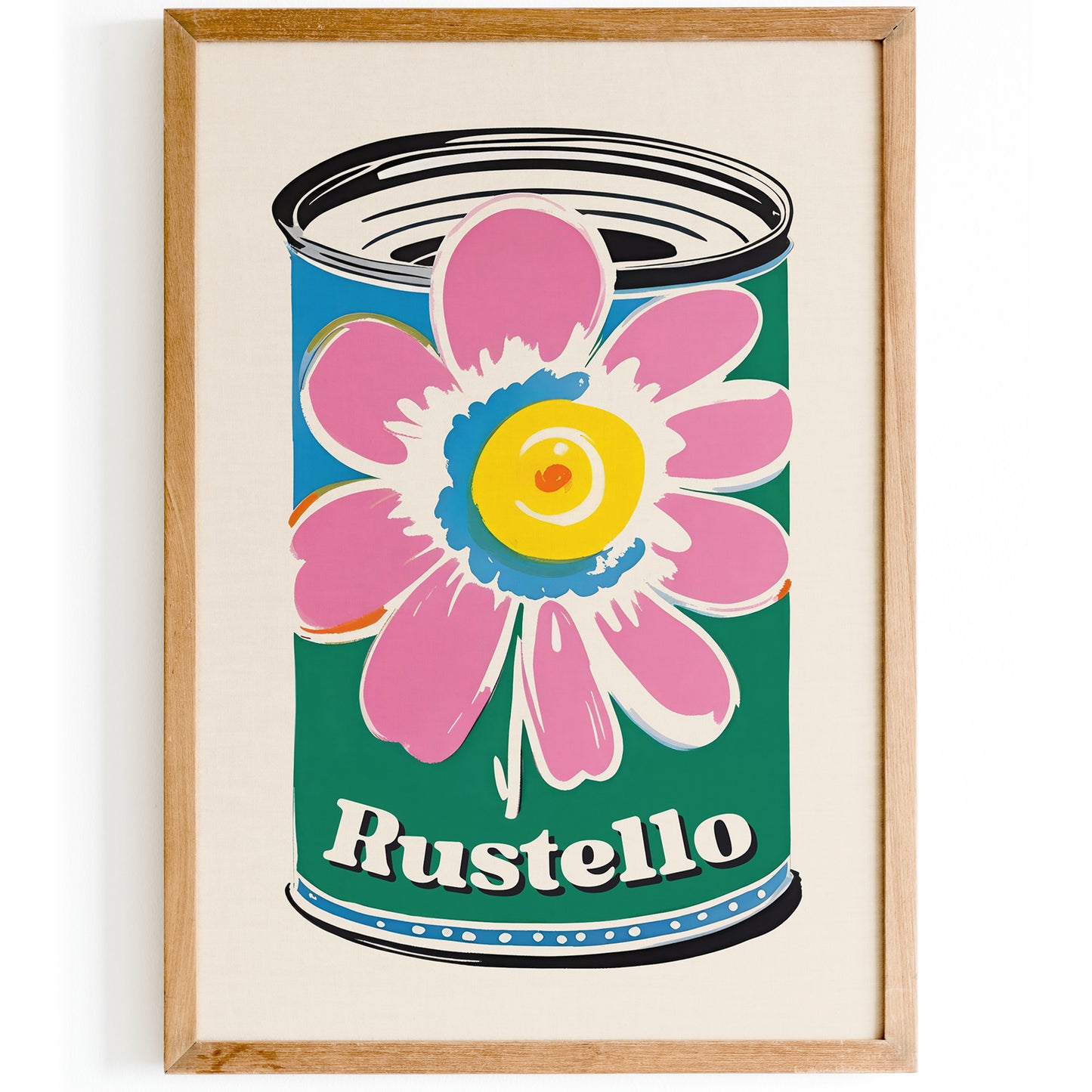 Rustello Pop-Art Floral Can Poster