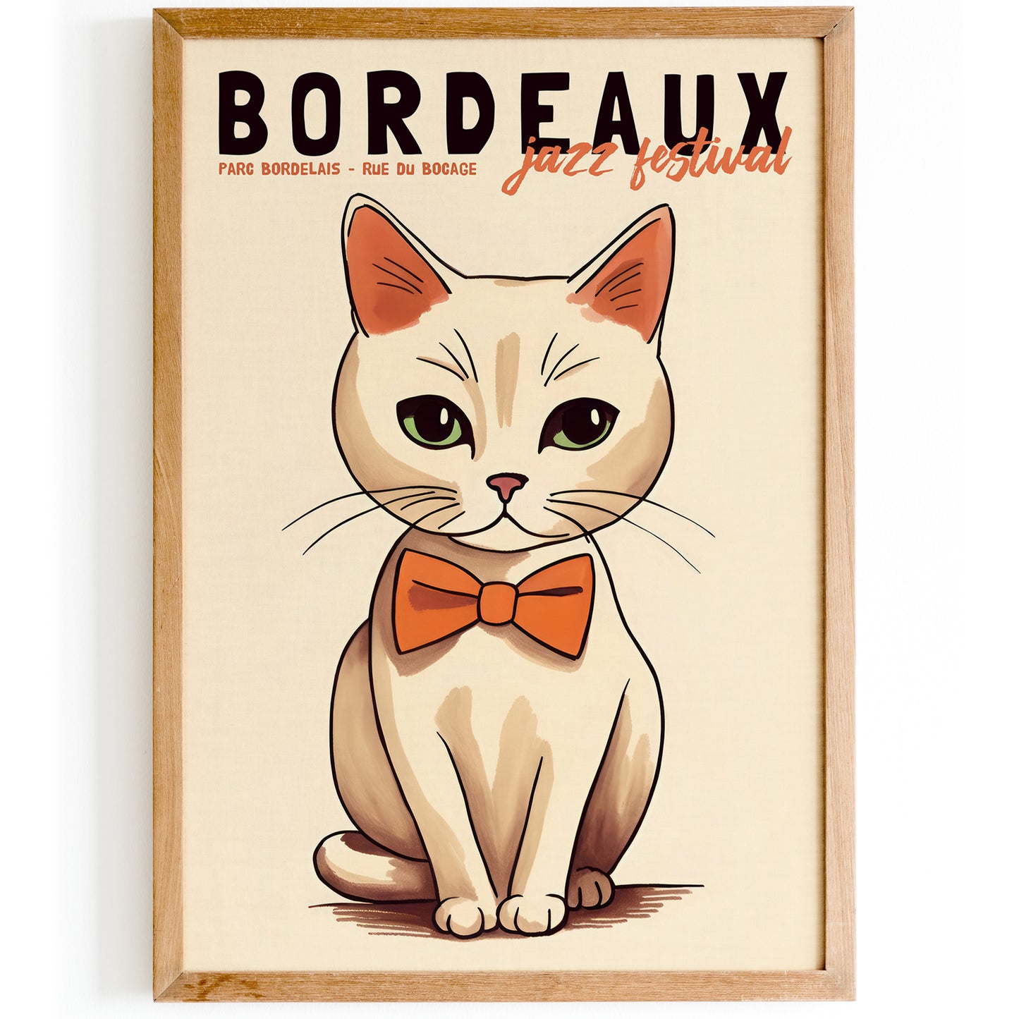 Bordeaux Jazz Festival Cute Cat Poster