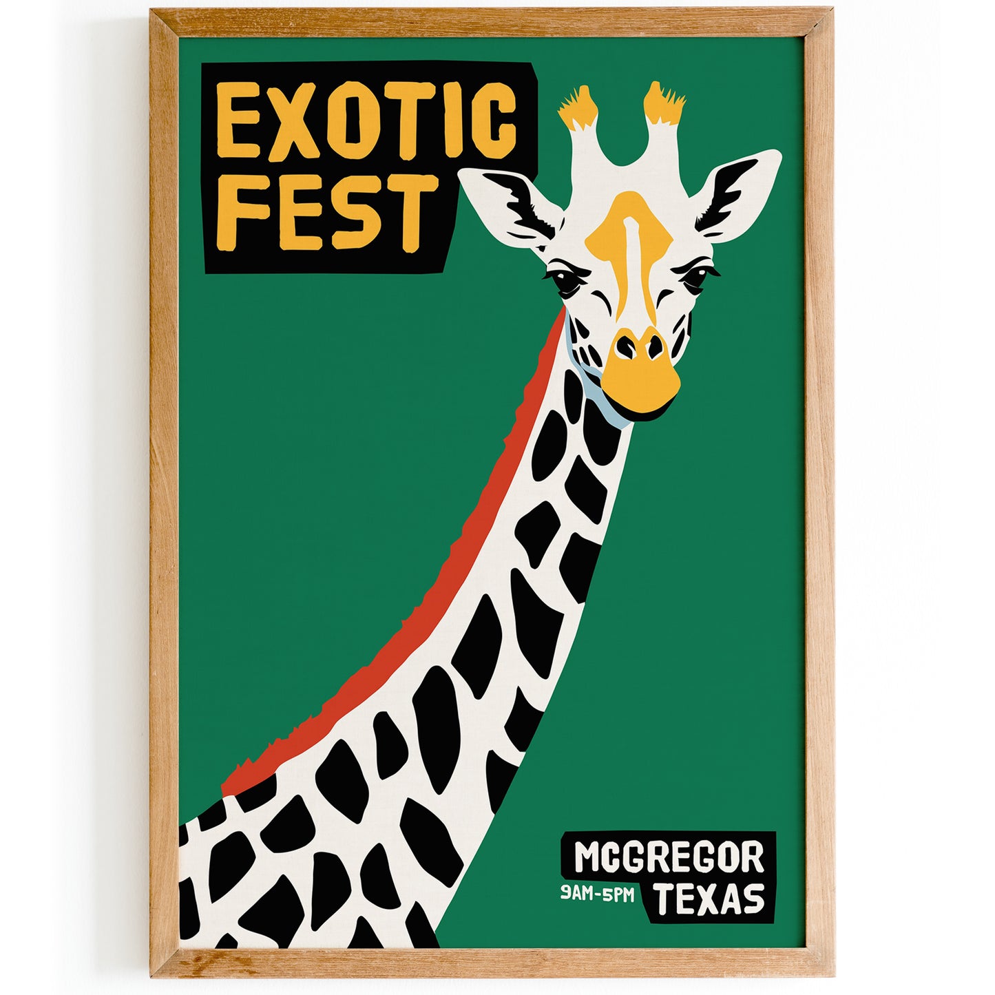 Exotic Fest - Retro Giraffe Poster