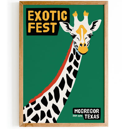 Exotic Fest - Retro Giraffe Poster