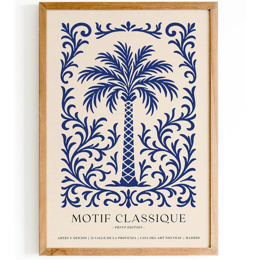 Blue Palm Tree Poster - Classic Tropical Wall Art