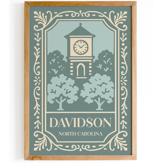 Davidson North Carolina Travel Poster