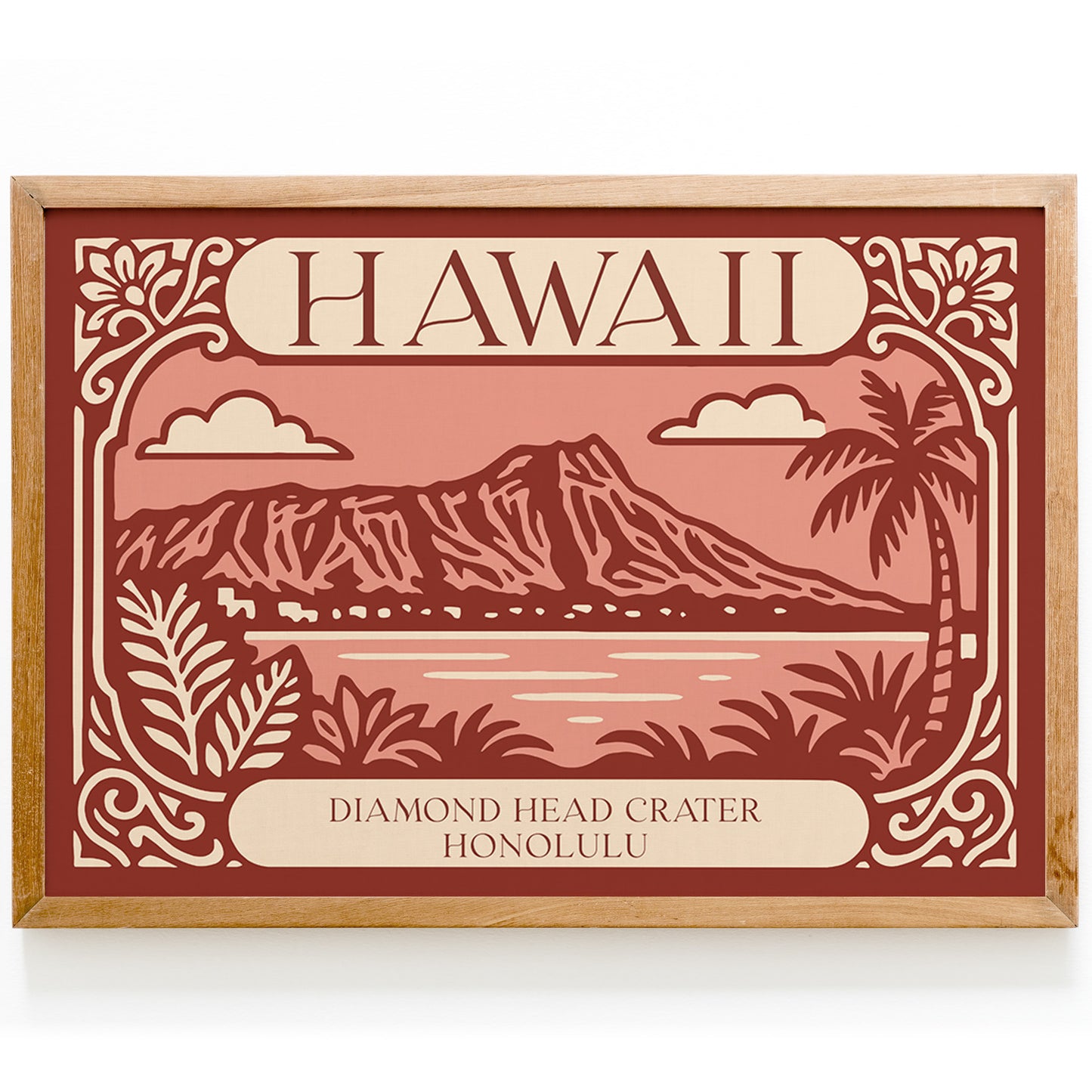 Diamond Head Crater Honolulu Horizontal Wall Art Print