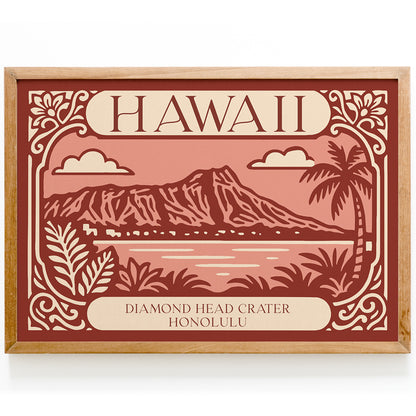 Diamond Head Crater Honolulu Horizontal Wall Art Print