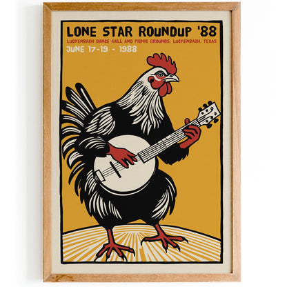 Lone Star Roundup Rooster Poster Print