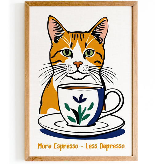 More Espresso Less Depresso Wall Art Print
