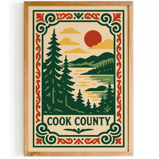 Cook County Travel Poster - Landscape Art Print