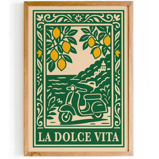 La Dolce Vita Italian Scenic Travel Poster