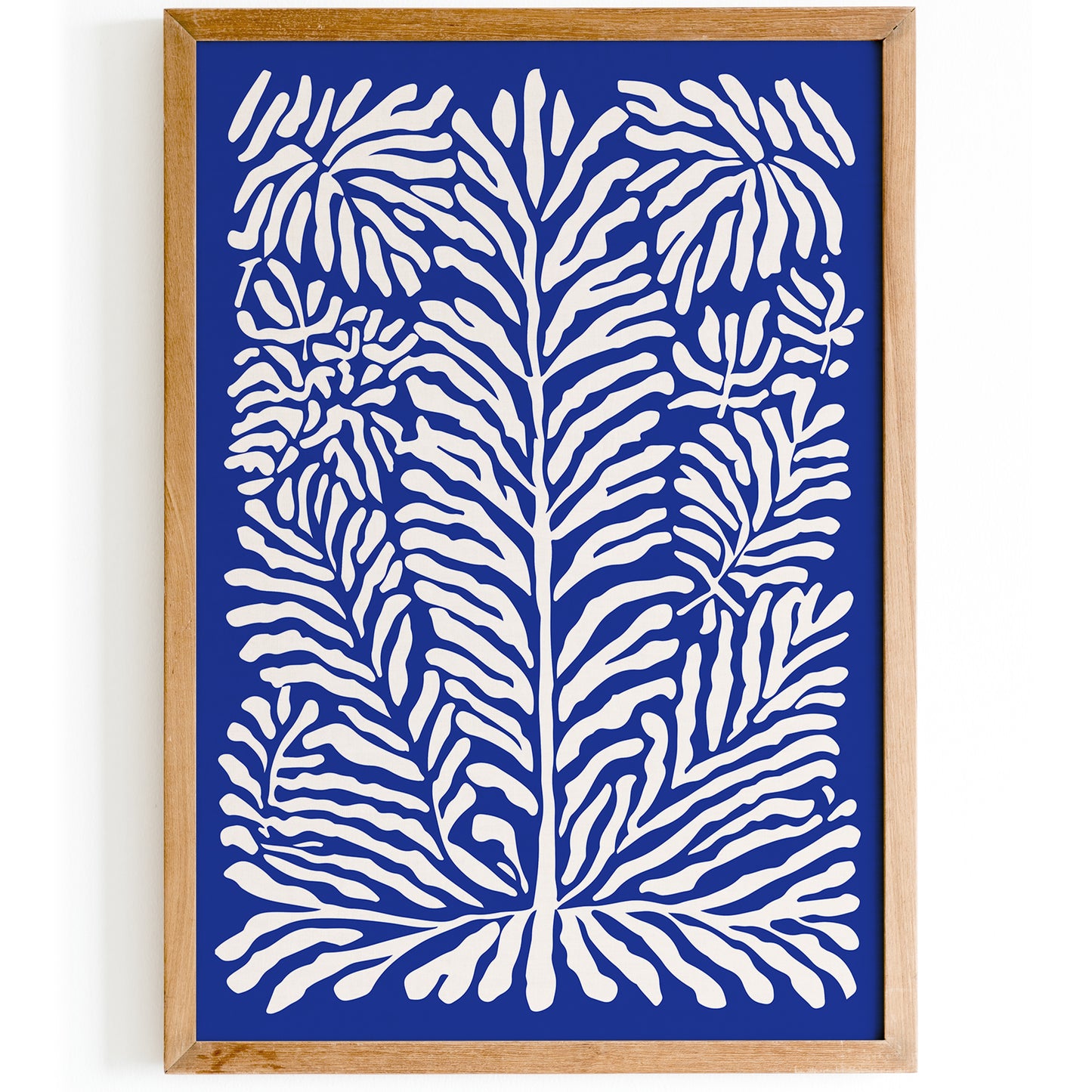 Blue Coral Poster - Coral in Blue and Beige Print