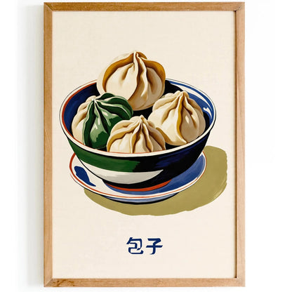 Steamed Bao Buns Food Art Print