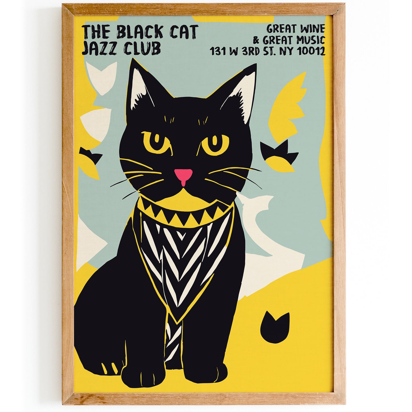 The Black Cat Jazz Club Retro NYC Poster