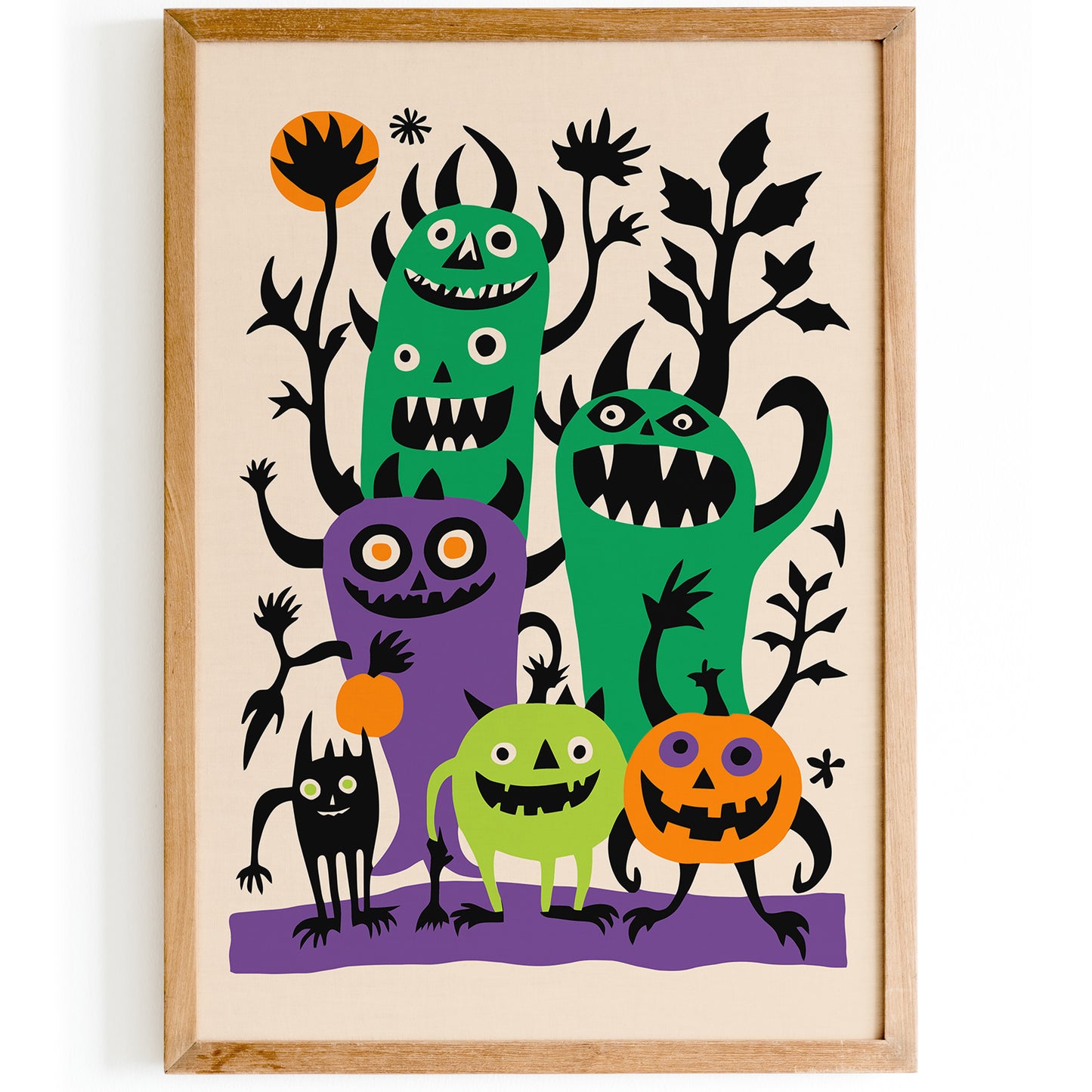 Colorful Monsters Art Print Kids Room Decor