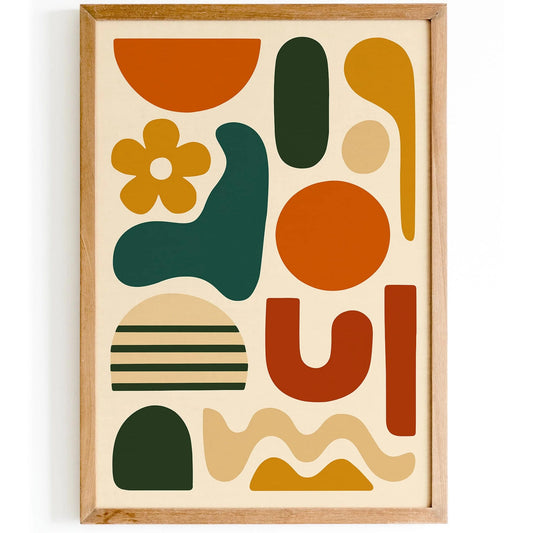 Abstract Mid Century Modern Wall Art Print