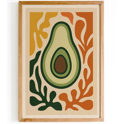 Avocado Fruit Print Farmhouse Kitchen Wall Art