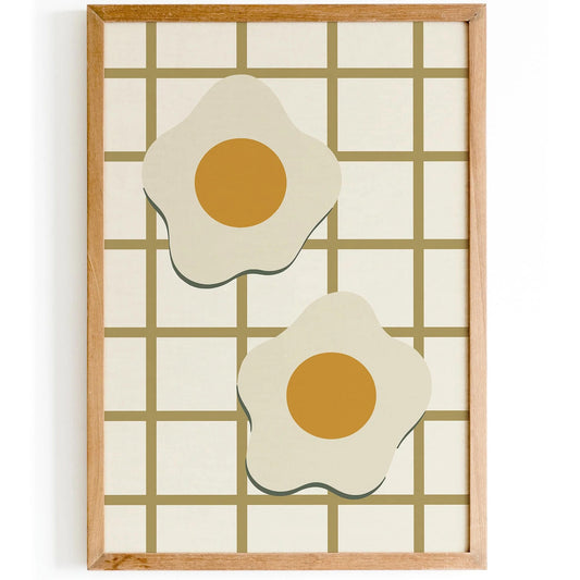 Fired Eggs Poster - Scandinavian Style Kitchen Wall Decor