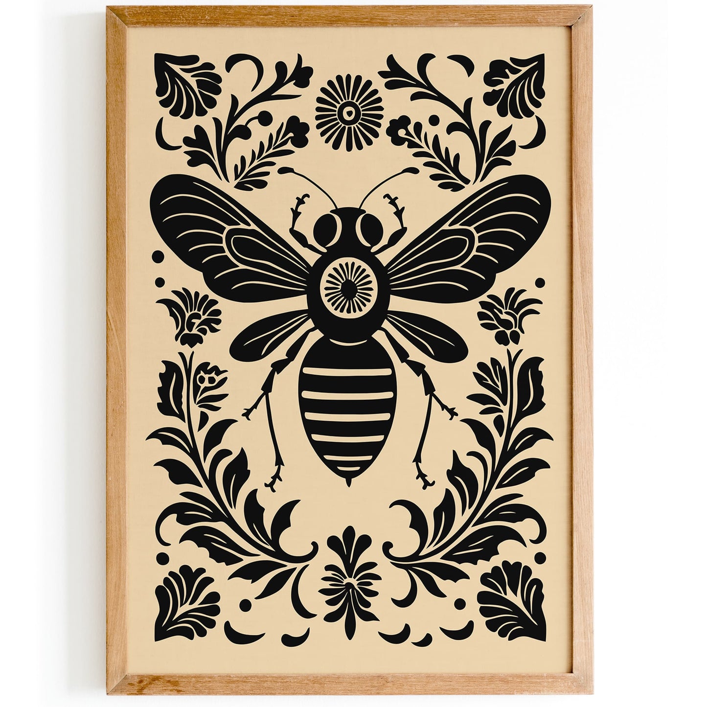 Rustic Folk Black Housefly Poster