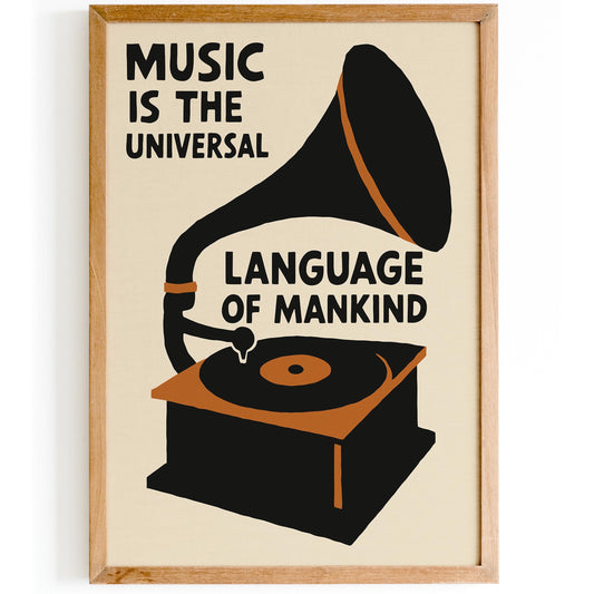 Vintage Gramophone Music Print