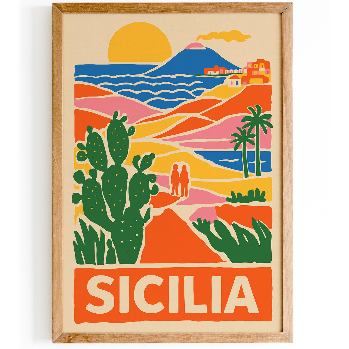 Sicilia Colorful Travel Poster