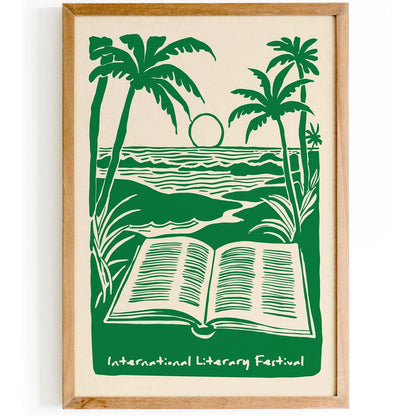 International Literary Festival Poster – Green Event Art Print