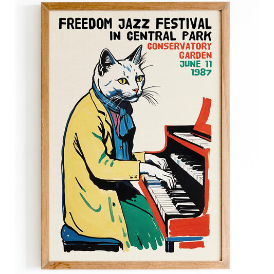 Jazz Festival Cat Poster