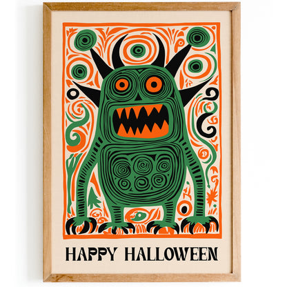 Happy Crazy Halloween 2024 Home Decor Art Print