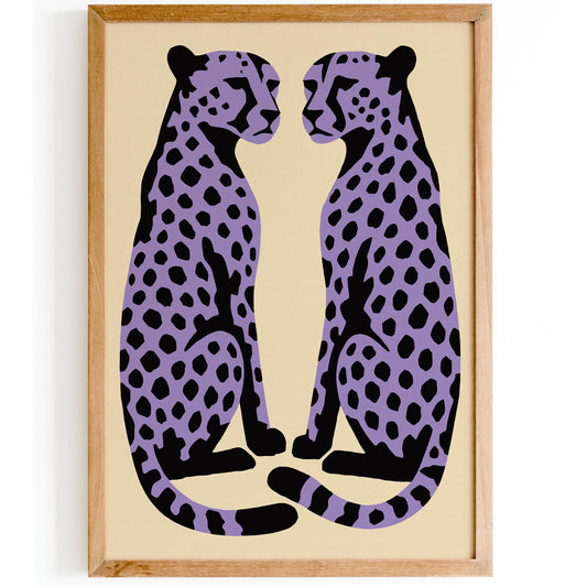 Purple Leopard Poster - Animal Wall Art Print