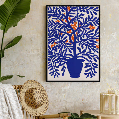 Indigo Blue House Plant Poster