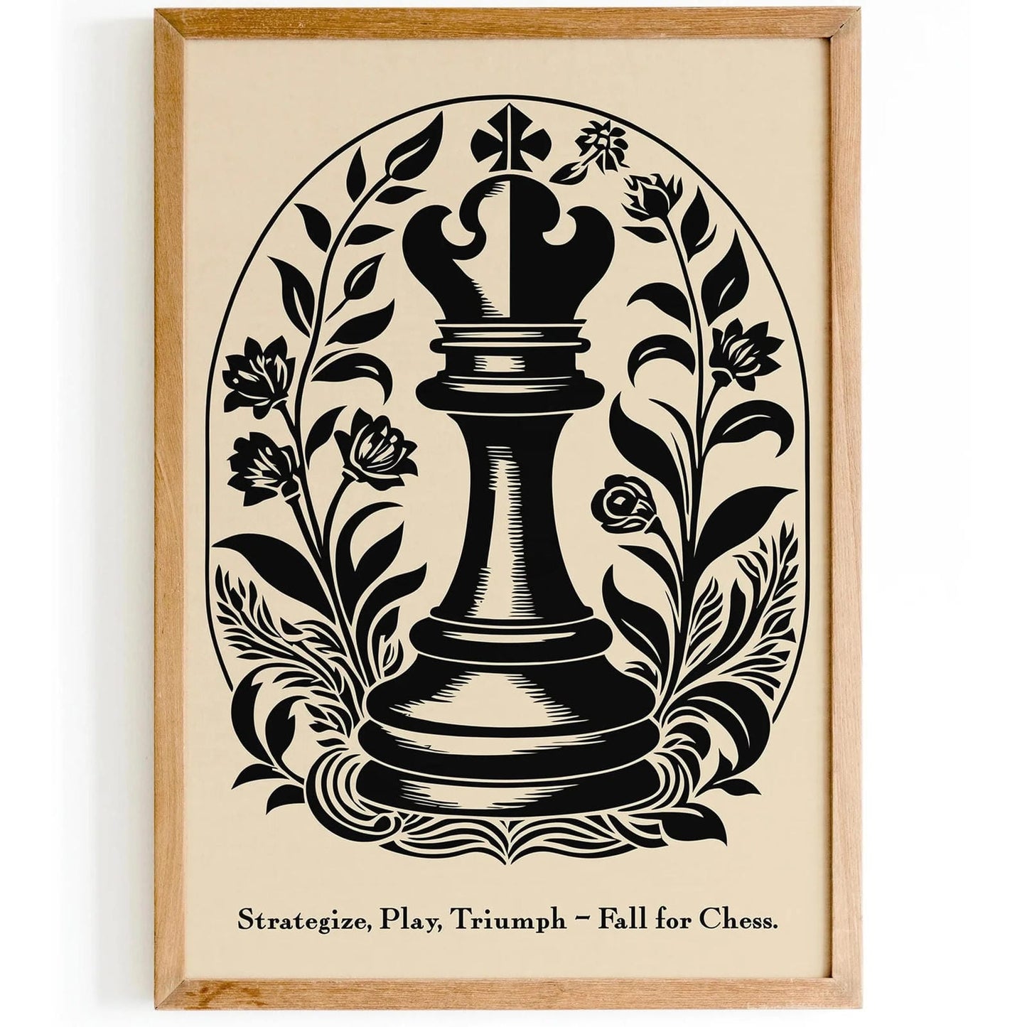Strategize, Play, Triumph – Fall for Chess Poster
