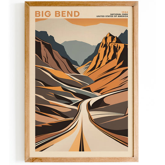 Big Bend National Park Retro Poster