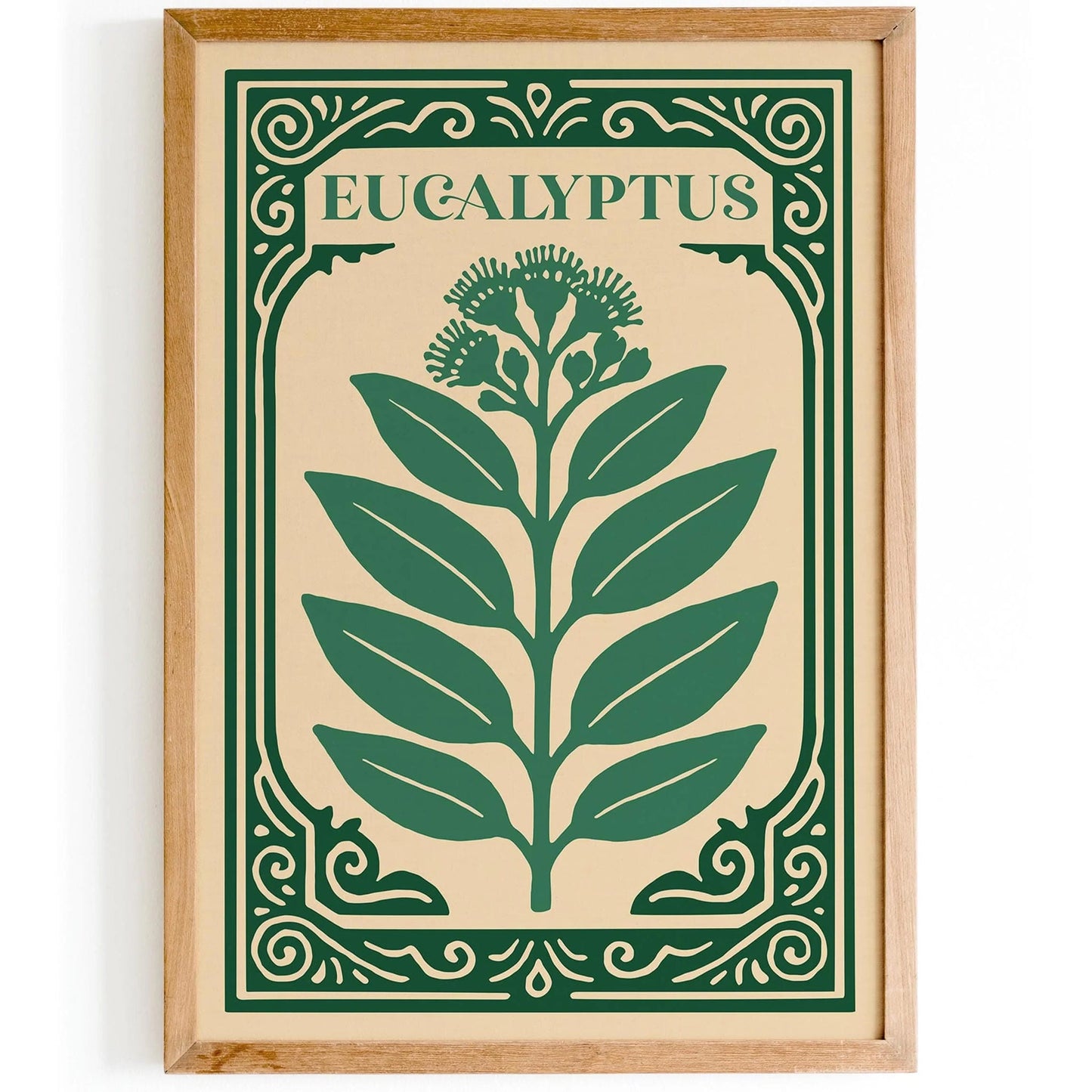 Eucalyptus Green Poster - Nature Rococo Revival Print