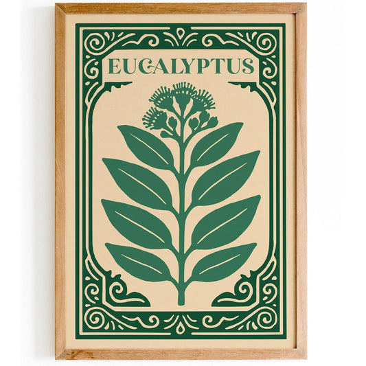 Eucalyptus Green Poster - Nature Rococo Revival Print