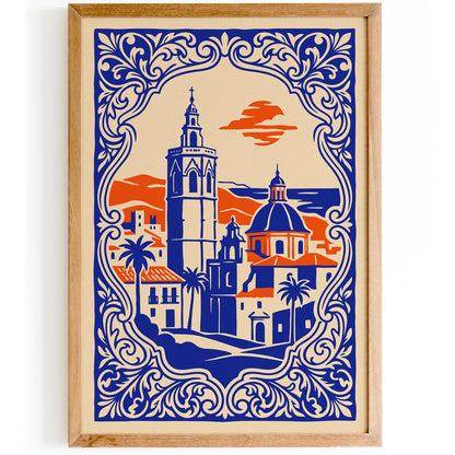 Valencia Travel Cityscape Poster