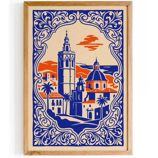 Valencia Travel Cityscape Poster