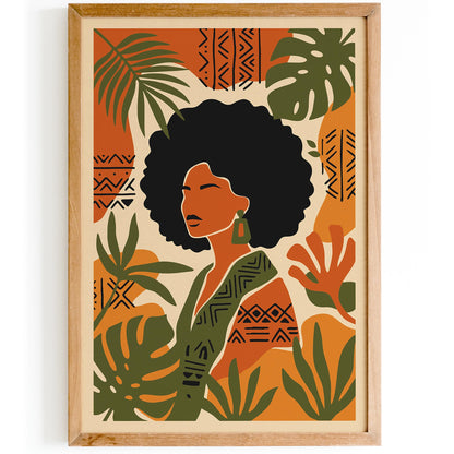 Bohemian Afro Woman Poster
