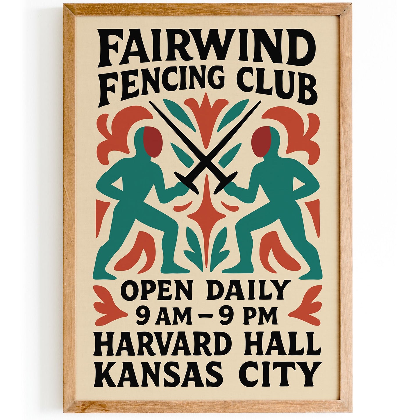 Fencing Club Vintage Poster