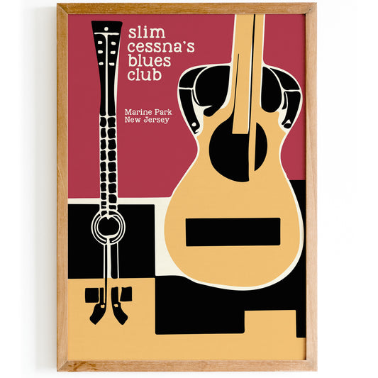 Blues Club New Jersey Retro Poster