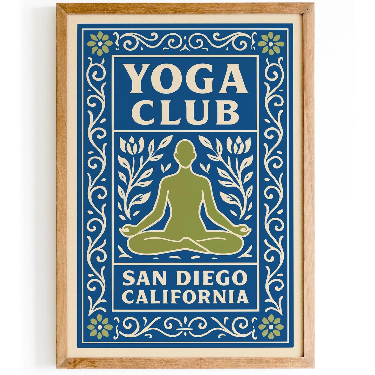 Blue Yoga Club San Diego California Poster