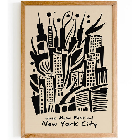 Jazz Music Festival NYC Poster – New York Wall Art