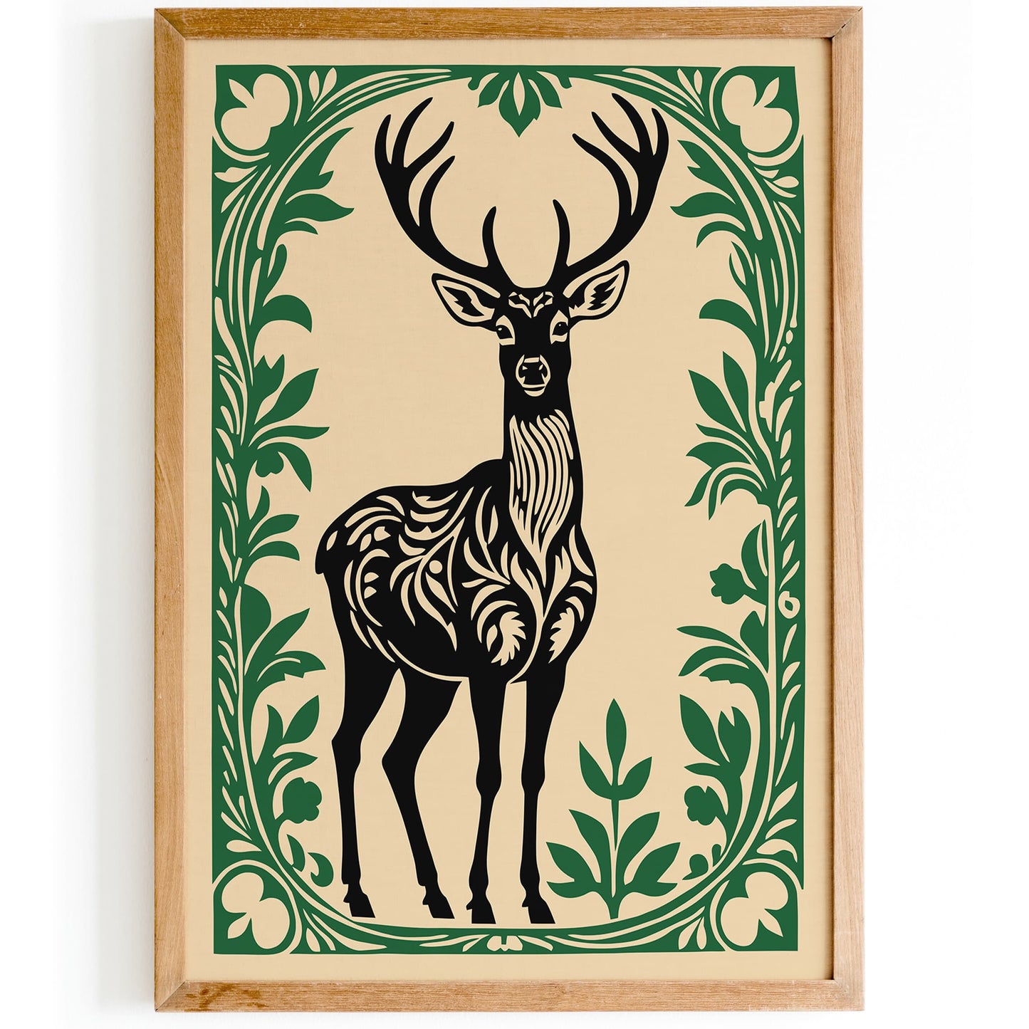 Rococo Deer Animal Art Print for Home Decor