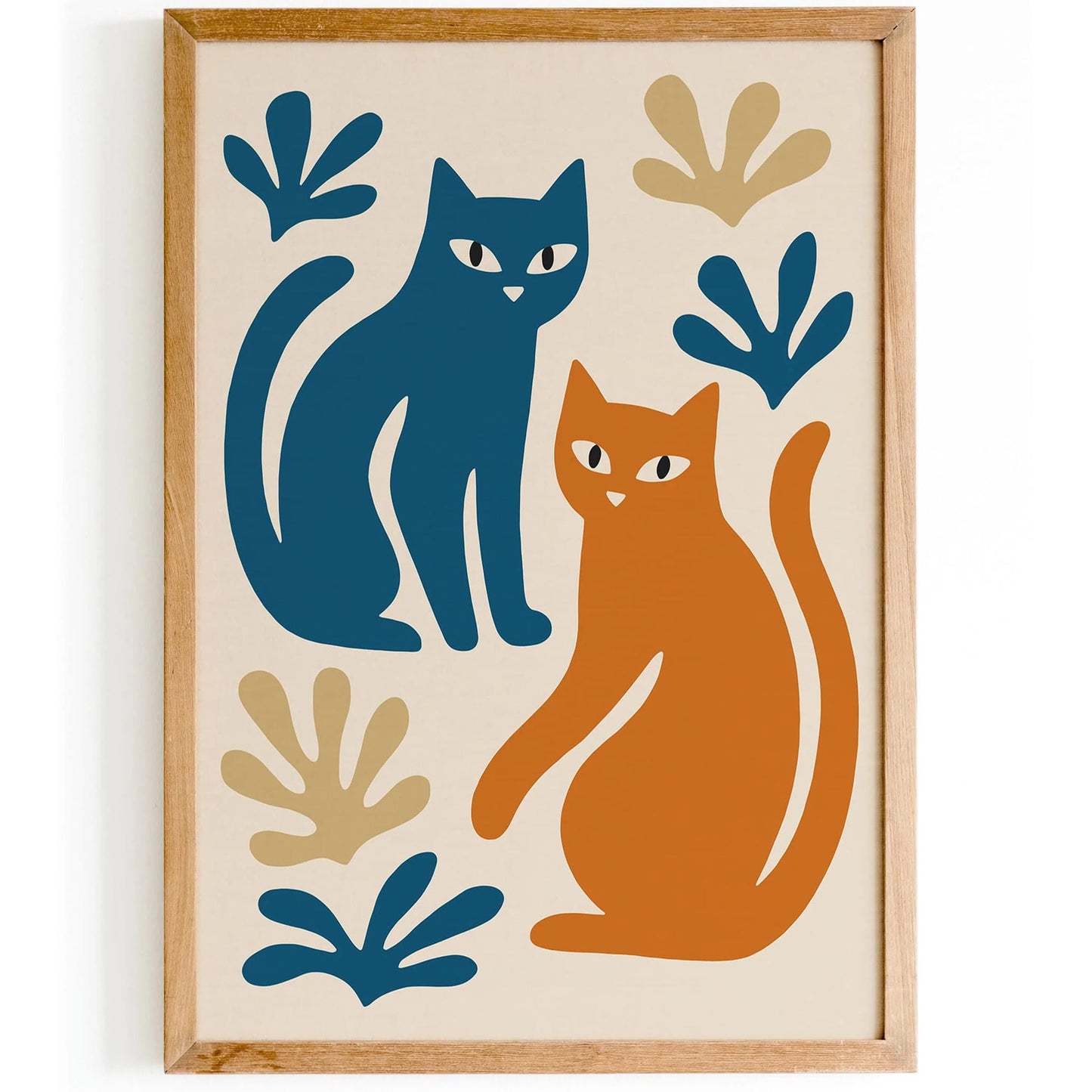 Modern Abstract Cat Poster – Twin Cats Print