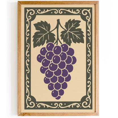 Bunch of Grapes Art Print - Kitchen Victorian Style Wall Art