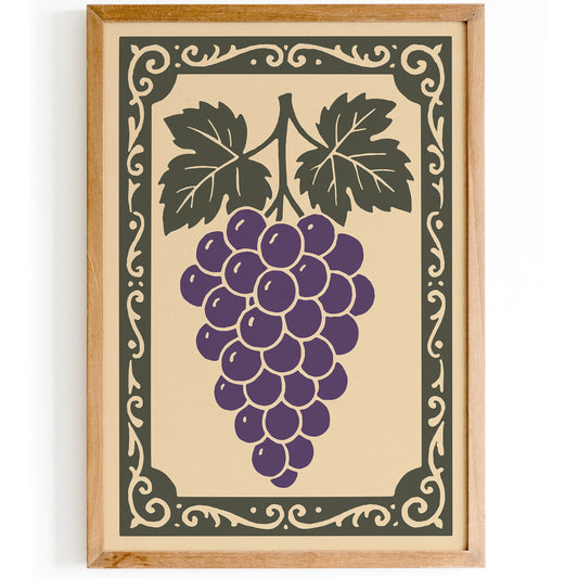 Bunch of Grapes Art Print - Kitchen Victorian Style Wall Art