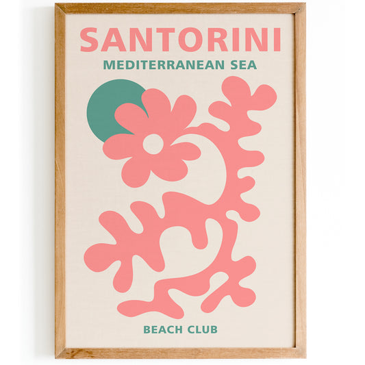 Santorini Beach Club Poster