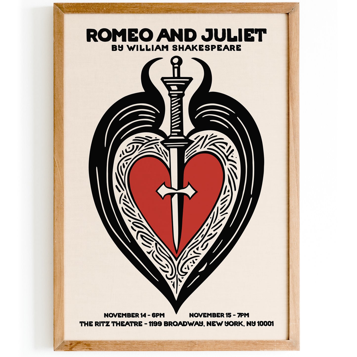 Romeo and Juliet Shakespeare Theater Poster
