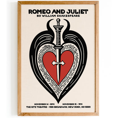 Romeo and Juliet Shakespeare Theater Poster