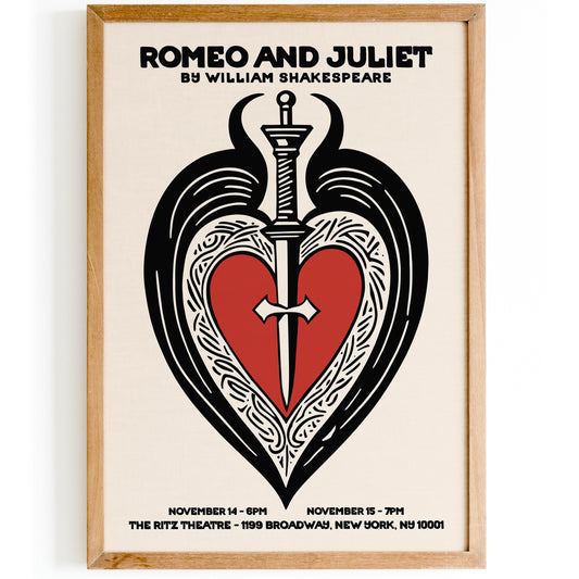 Romeo and Juliet Shakespeare Theater Poster