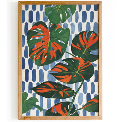 Watercolor Monstera Art Poster Print