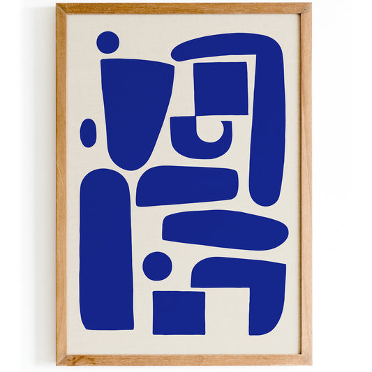 Blue Aesthetic Blocks Wall Art Print