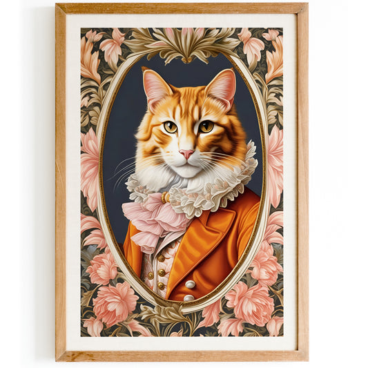 Victorian Feline Portrait Giclee Print